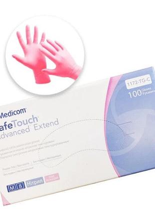 Перчатки нитриловые medicom pink (m), 100 шт