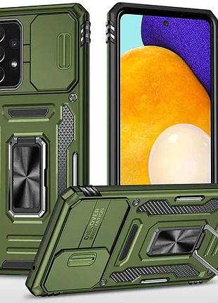 Ударостійкий чохол camshield army ring для samsung galaxy a73 5g оливковий / army green