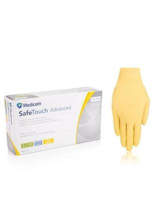 Перчатки нитриловые medicom желтые (l), 100 шт