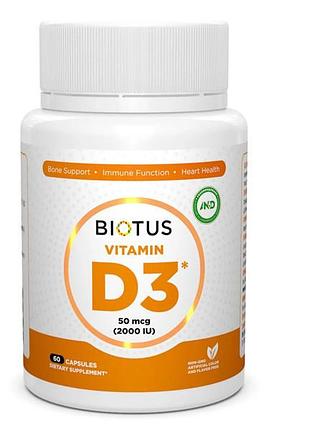 Вітамін д3, vitamin d3, biotus, 2000 мо, 60 капсул