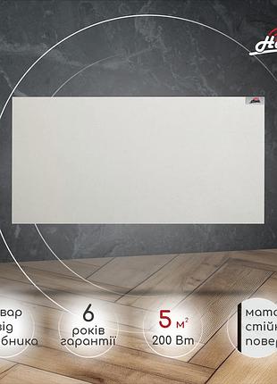 Керамический электрический панельный обогреватель heats 200вт до 5кв.м white/белый со шнуром