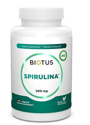 Спирулина, spirulina, biotus, 1500 мг, 200 натуральных таблеток