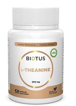 L-теанин, l-theanine, biotus, 200 мг, 60 капсул 50575