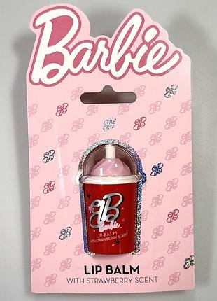 Бальзам для губ barbie strawberry, детский с ароматом клубники, в форме стаканчика