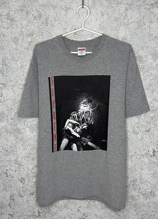 Футболка чоловіча supreme shirt fw17 medium gray texas chainsaw massacre graphic horror оригінал!