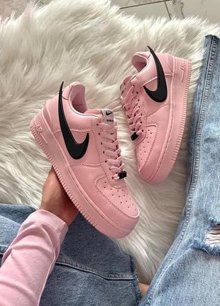 Стильные женские кроссовки nike air force 1 low x ambush pink black