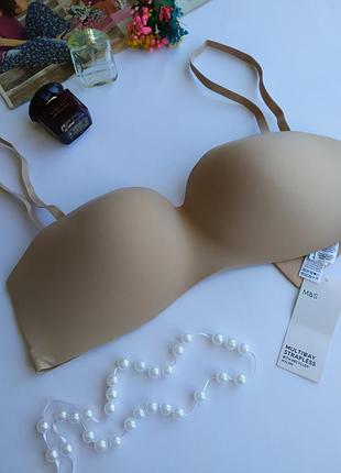 Новый бесшовный бюстгалтер балконет без косточек m&amp;s, eur 70d
