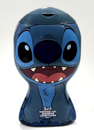 Детский гель для душа 3в1 stitch, шампунь + гель + кондиционер, 300 мл