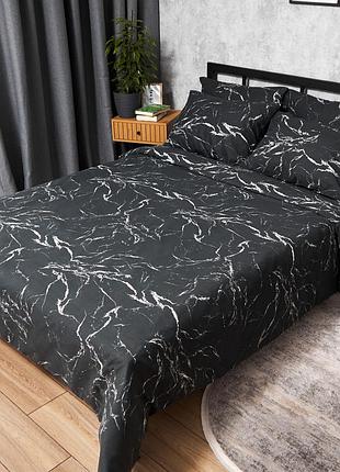 Комплект постельного белья moon&star микросатин premium marble noir полуторный евро 160х220 наволочки 2х40х60
