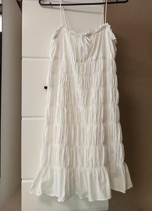 Платье h&amp;m белый хлопок s