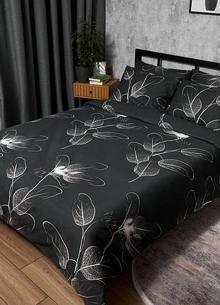 Комплект постельного белья moon&star микросатин premium minimal noir семейный 160х220х2 наволочки 2х40х60