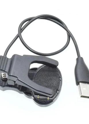 Адаптер usb кабель для смарт-часов на 2 контакты 9 мм. 30 см. / черный