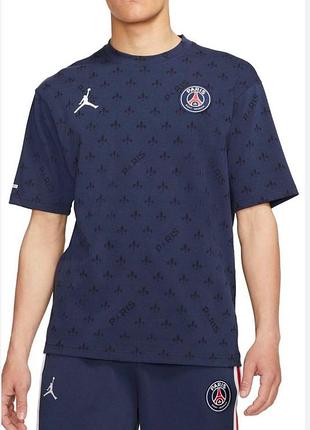 Мужская коттоновая футболка jordan paris saint-germain  standart fit размер м