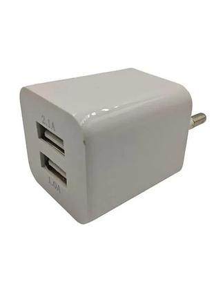 Блок живлення 2 usb 5v (макс. 3.1а 11ват) / білий