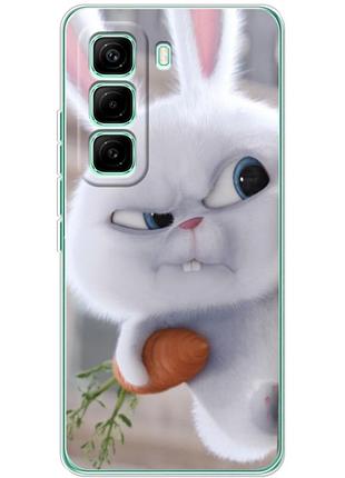 Чохол силіконовий з картинкою на infinix hot 60 pro (кролик сніжок)