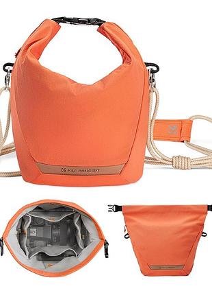 Легкая сумка на плечо для фотоаппарата k&f concept camera sling bag 5л urban wander u11 orange (kf13.168)