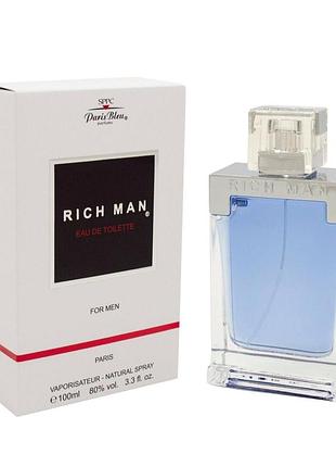 Туалетная вода для мужчин paris bleu rich man 100 мл