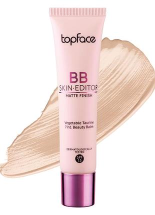 Тональный крем для лица с таурином матирующий topface bb skin editor pt462 №001 30 мл. выравнивающий