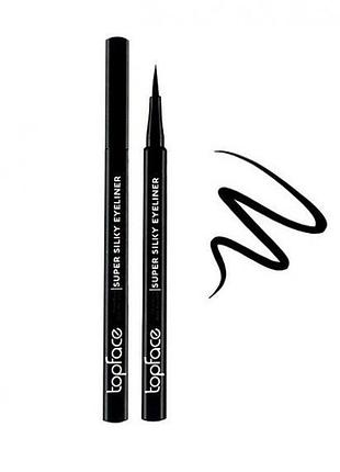 Підводка - маркер для очей водостійка з аплікатором topface super silky eyeliner pt615 чорного кольору