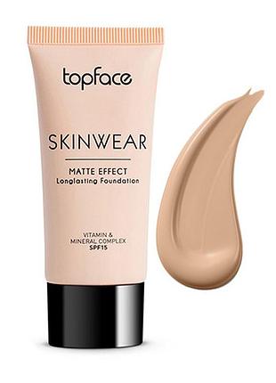 Тональний крем для обличчя матовий topface skinwear matte effect pt468 №004 beige 30 мл. з spf 15