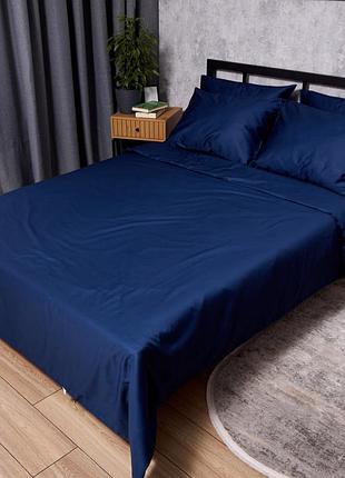Комплект постельного белья moon&star сатин premium blue night king size 220x240 наволочки 2х50х70