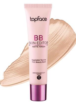 Матирующий тональный крем для лица с таурином topface bb skin editor pt462 №002 30 мл. увлажняющий