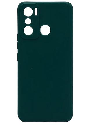 Чехол fiji style для infinix hot 20i (x665e / x665c) силикон бампер с защитой блока камер темно-зеленый