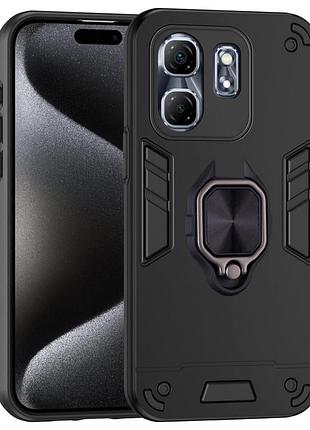 Чехол fiji defence для infinix smart 9 (x6532) защитный бампер с кольцом подставкой black