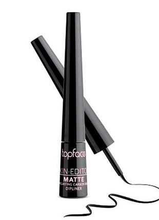 Стійка підводка для повік матова із силіконовою щіточкою topface matte carbon pt405 чорного кольору
