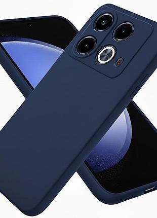 Чехол fiji full soft premium для infinix note 40 (x6853) противоударный бампер с микрофиброй dark blue