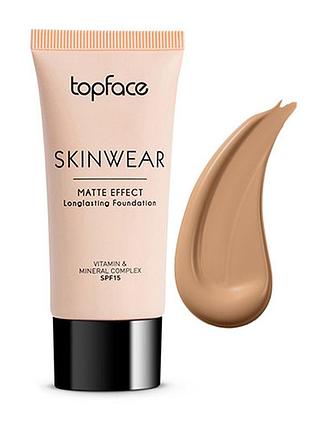 Тональный крем для лица матирующий topface skinwear matte effect pt468 №006 dark sand 30 мл.