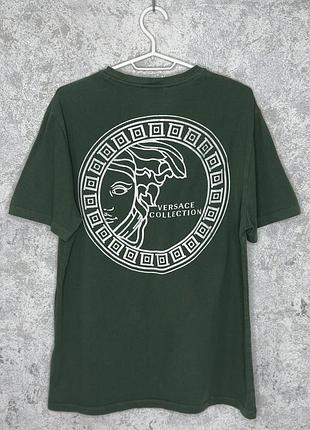 Футболка чоловіча gianni versace collection medusa big logo green оригінал!