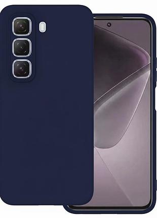 Чехол fiji full soft premium для infinix hot 60i (x6728) противоударный бампер с микрофиброй dark blue