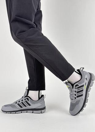 Чоловічі кросівки  сітка adidas climacool grey black