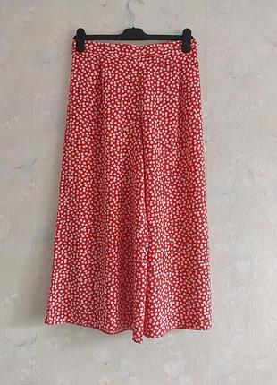 Кюлоты женские new look uzk10 44р., s, вискоза, красные, цветочный принт, двореццо