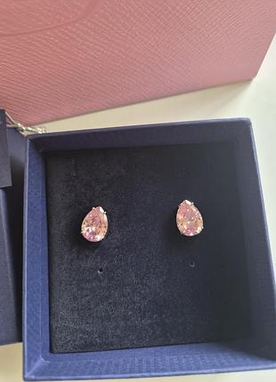 Серьги swarovski розовые