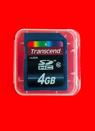 Картка пам'яті флеш sd hc 4 gb 10 class transcend sdhc 4gb