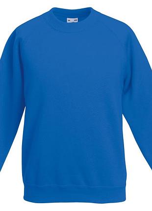 Светр дитячий реглан classic raglan sweat kids fruit of the loom яскраво-синя, 7-8