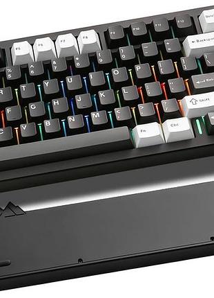 Алюмінієва механічна клавіатура yunzii al80 black: рк-дисплей, gasket mount, bt/2.4g/usb-c, qmk/via, cocoa cream v2