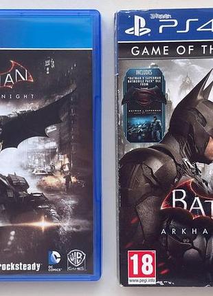 Batman arkham knight game of the year edition + картонный футляр, б/у, русские субтитры - диск для playstation 4