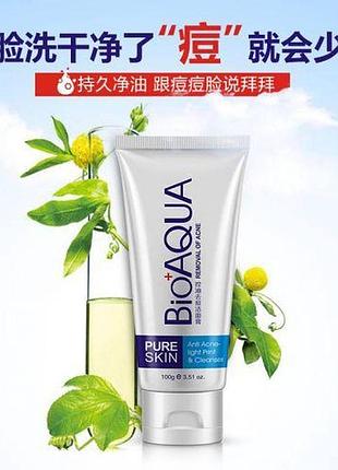 Пінка для вмивання анти акне bioaqua pure skin anti-acne для проблемної шкіри 100мл