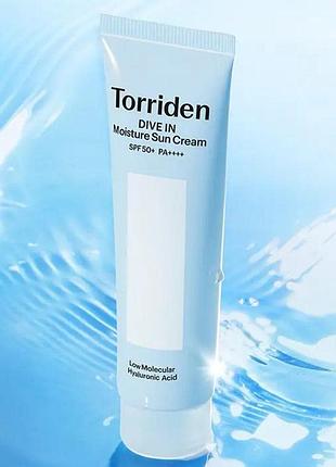Уценка!!! увлажняющий крем с гиалуроновой кислотой torriden dive in moisture sun cream spf50+ pa++++ 60мл