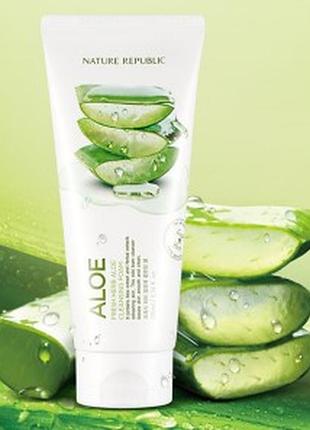 Пінка для вмивання nature republic fresh heab aloe cleanser foam південна корея 170мл