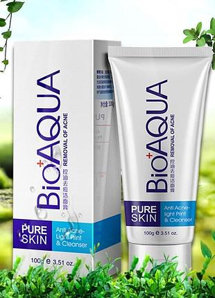 Пінка для вмивання анти акне bioaqua pure skin anti-acne для проблемної шкіри 100мл