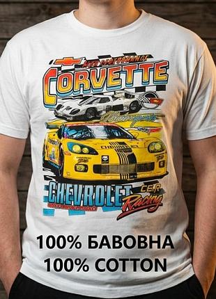 Футболка xxxl нова ‼️ бавовна chevrolet corvette racing — c6.r motorsports (official licensed product)