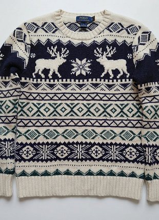 Свитер polo ralph lauren fair isle с оленями