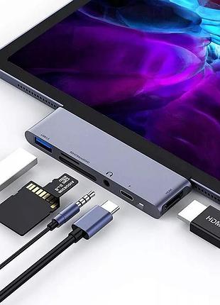 Концентратор hoplaza usb-c 6-в-1 z-f1