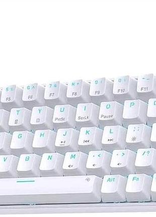 Ігрова механічна клавіатура zuoya t68se white — компактна (65%) | usb-c | white edition