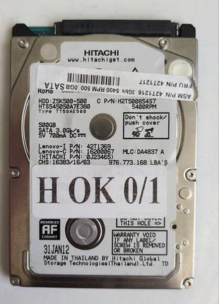 Донор hdd hitachi hts545050a7e380 h01 220 oa90351 01 ta9 512