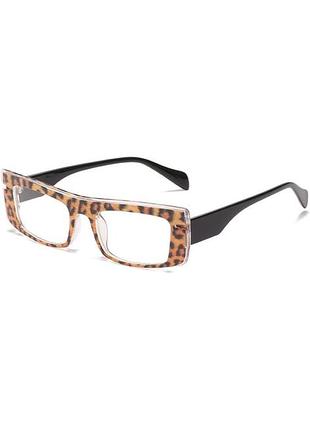 Іміджеві прямокутні окуляри з леопардовим принтом